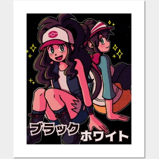 vaporwave anime aesthetic rosa hilda gen 5 video game Posters and Art